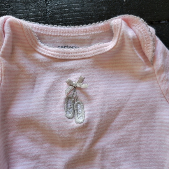 Carter's Newborn Baby Girl Sleep Sack Dress Nightgown Long Sleeve Ballet Dots NB - Picture 2 of 4